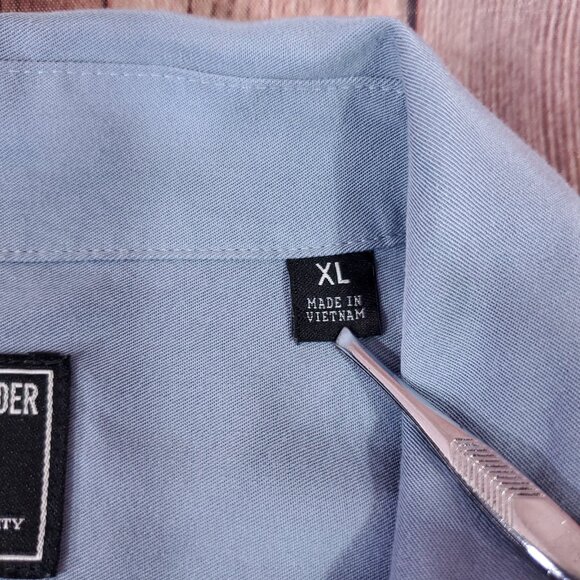 Todd Snyder Mens Size XL Slim Fit Rayon Hollywood Button Up Shirt Steel Blue - Picture 11 of 14